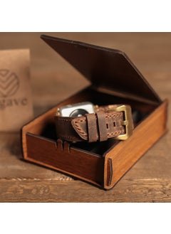 Vagave Apple Watch Compatible Crazy Leather Band with Oval End 42 44 45 mm  - Image 3
