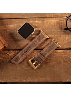 Vagave Apple Watch Compatible Crazy Leather Band with Oval End 42 44 45 mm  - Image 4