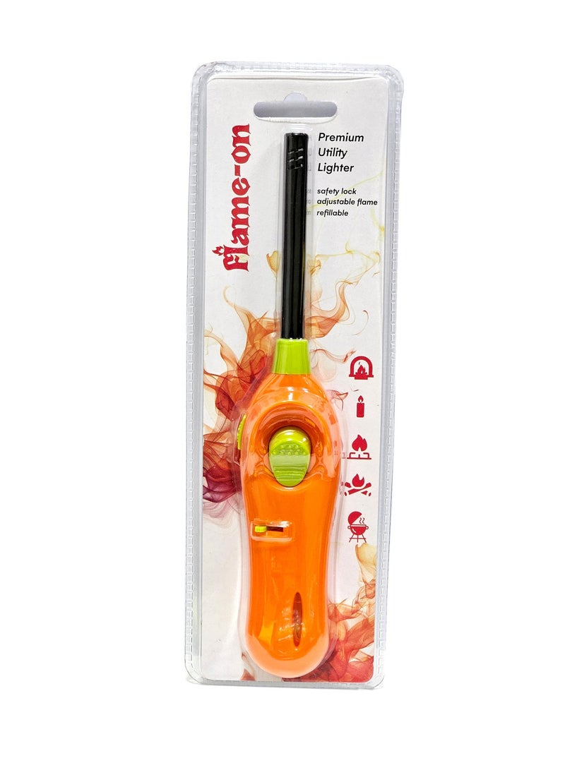 Flame-on Charcoal Lighter Fluid 1000ml & flame-on Premium Utility Lighter for Kitchen, Charcoal, Barbeque BBQ, Incense, Bakhoor, Butane Stove and more (Single Pack)Bundle - Image 3