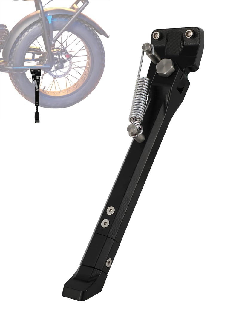 BAOUFF Kickstand for Ebike,CNC Aluminum Adjuster Side Kick Stand for 24-29 Inch Electric Mountain Bike Bicycle with 40mm Mount Hole - Black - Image 1