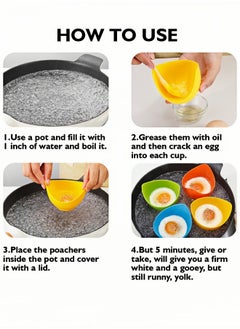 Generic 4-Pack BPA-Free 4gg Cooker With Ring Stand Suitable For Microwave or Stovetop Egg Cooking Comes With Silicone Brush  - Image 3