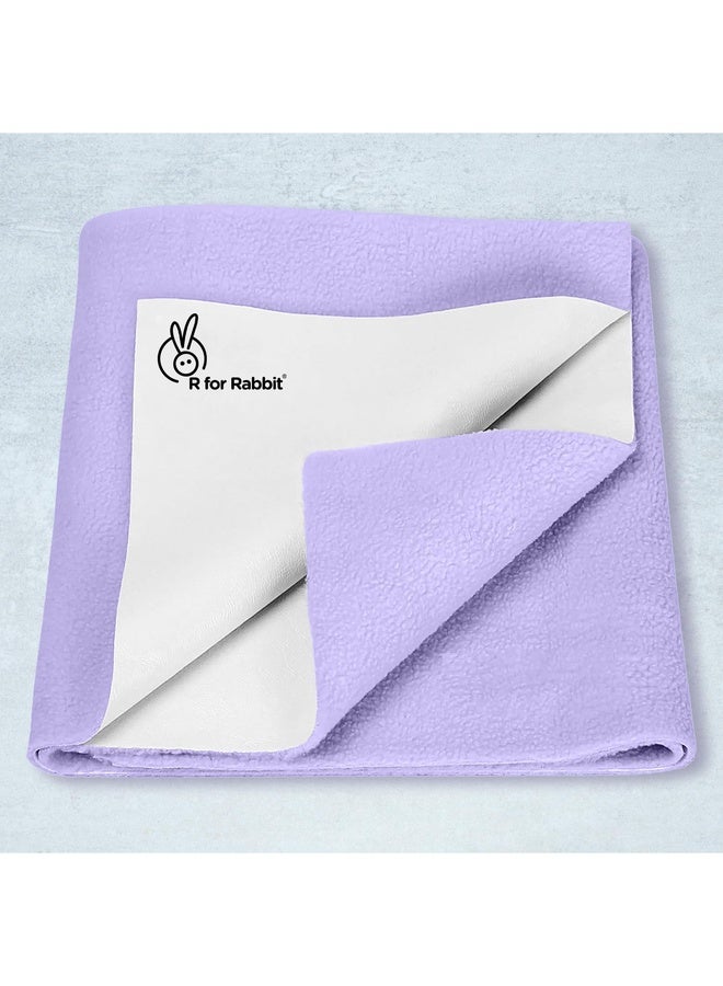 Waterproof Quick Dry Sheet Bliss for Baby | Anti-Piling Fleece Breatheable Fabric Extra Absorbent Instant Dry Baby Bed/Cot Protector Mat (Size-L,Purple)