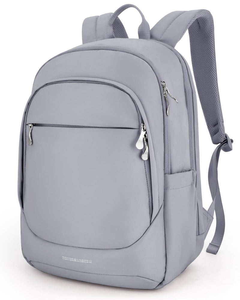 LIGHT FLIGHT Travel Laptop Backpack Women, 15.6 Inch Laptop Backpack with USB Charging Hole, Water Resistant College Bookbag, Black Computer Backpacks for Work, Gray - Image 1