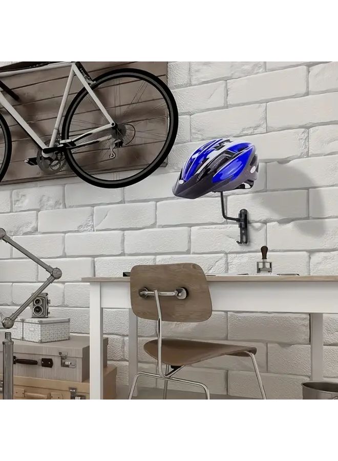 Motorcycle Helmet Holder Dual Hook Design 180 Degree Rotatable Arms Space Aluminum Helmet Organizer For Helmets Football Caps Hard Hats Baseball Caps Home Decor Garage Organization Gift For Motorcycle Enthusiasts - Image 1