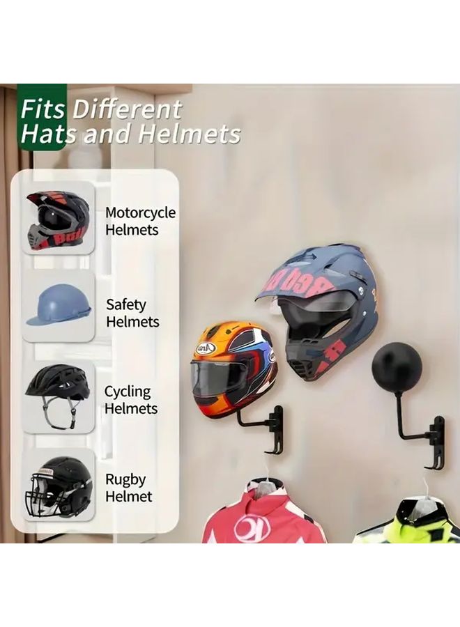Motorcycle Helmet Holder Dual Hook Design 180 Degree Rotatable Arms Space Aluminum Helmet Organizer For Helmets Football Caps Hard Hats Baseball Caps Home Decor Garage Organization Gift For Motorcycle Enthusiasts - Image 5