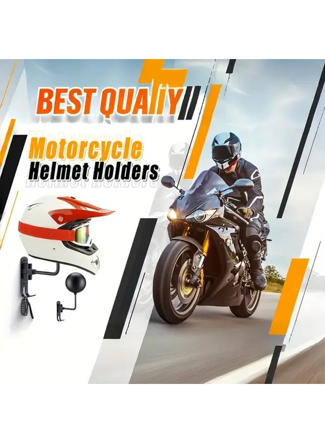 Motorcycle Helmet Holder Dual Hook Design 180 Degree Rotatable Arms Space Aluminum Helmet Organizer For Helmets Football Caps Hard Hats Baseball Caps Home Decor Garage Organization Gift For Motorcycle Enthusiasts - Image 4