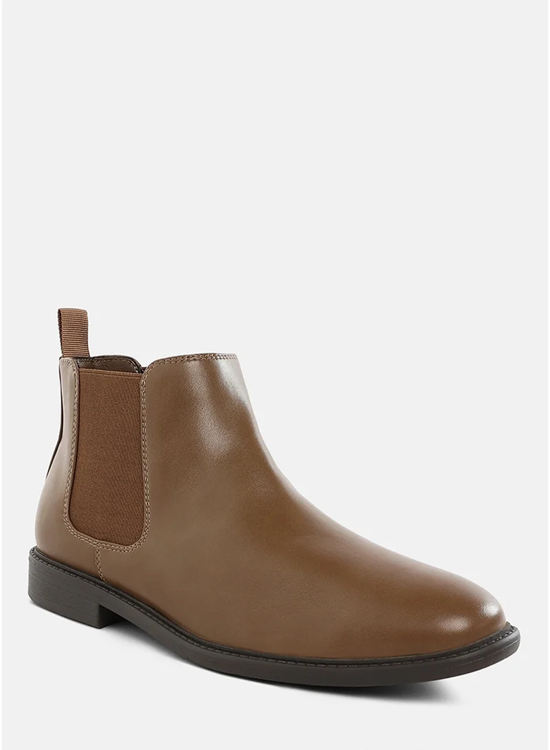 London Rag London Rag Men's Faux Leather Chelsea Boots