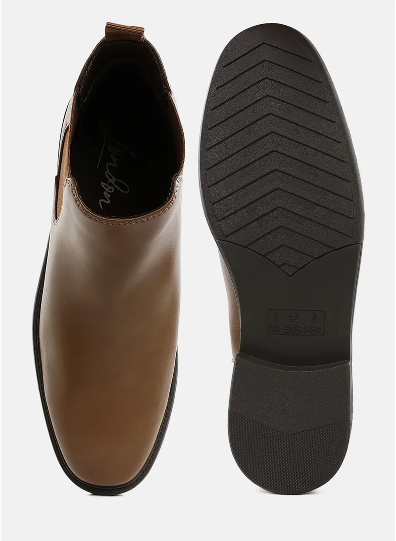 London Rag SH4372_TAUPE London Rag Men's Faux Leather Chelsea Boots for Men | Best Price UAE