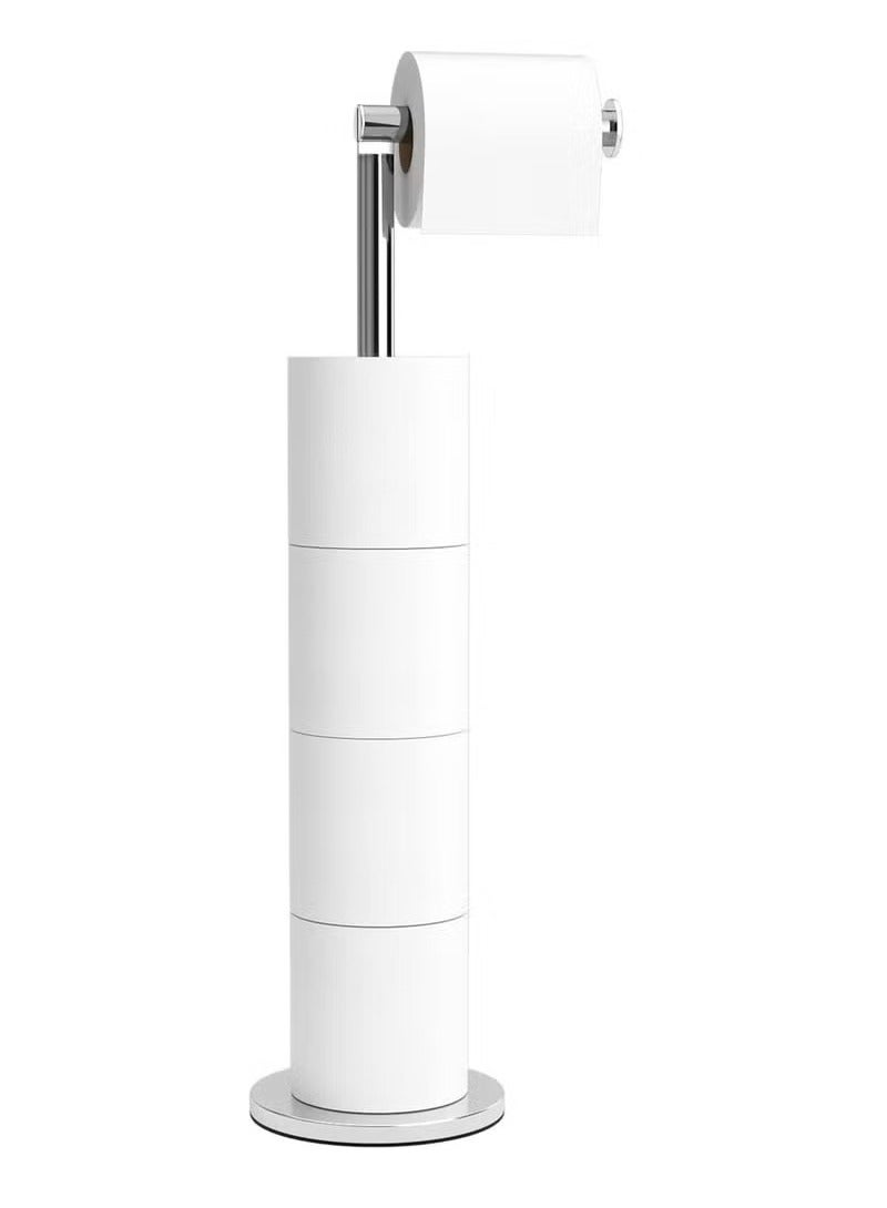 Beauenty Large Capacity Freestanding Stainless Folding Steel Toilet Paper Roll Holder Stand - Image 1