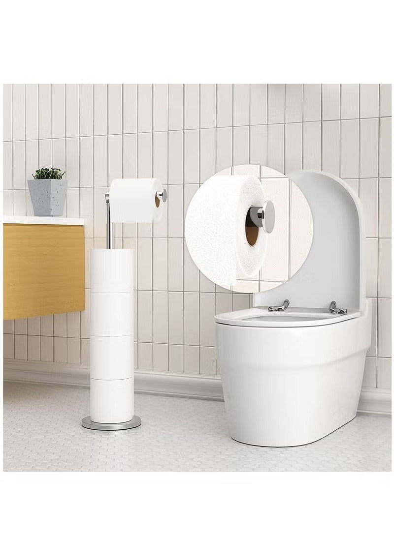 Beauenty Large Capacity Freestanding Stainless Folding Steel Toilet Paper Roll Holder Stand - Image 3
