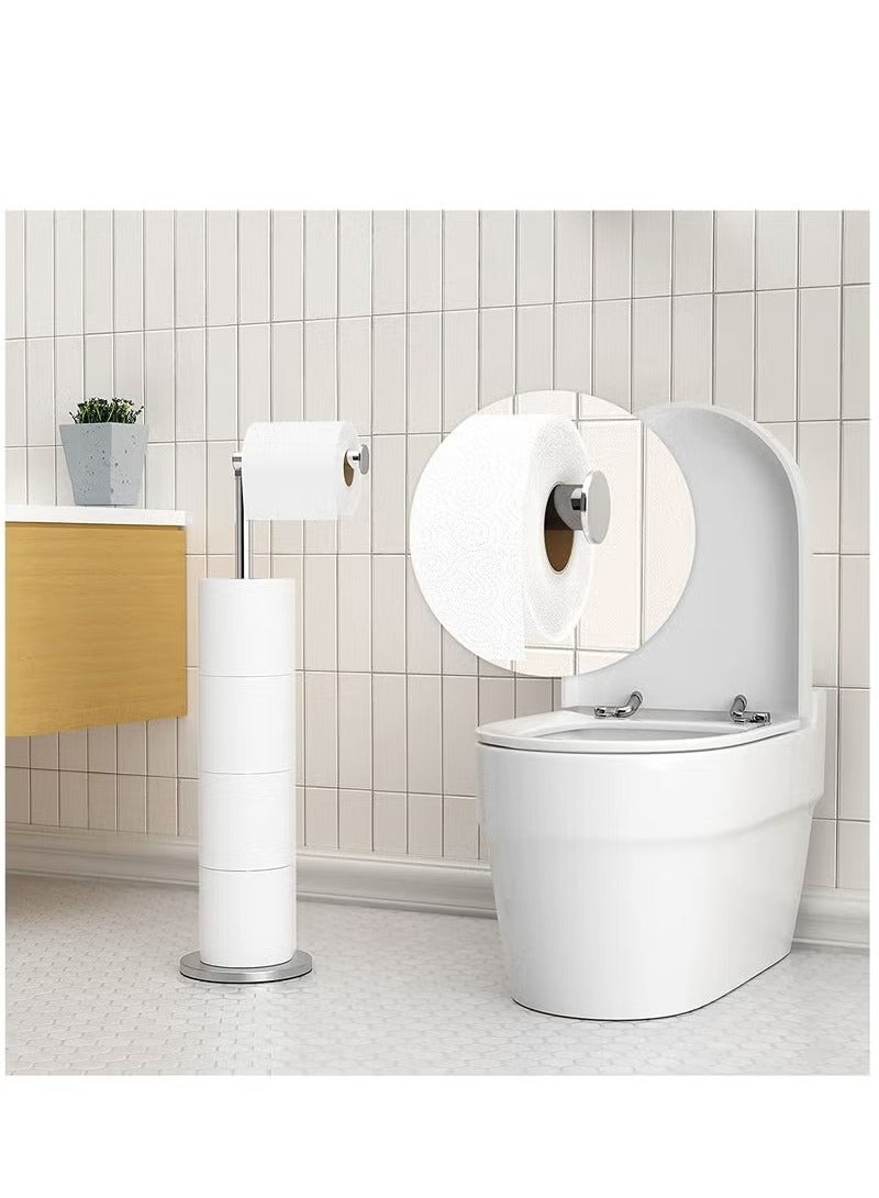 Beauenty Large Capacity Freestanding Stainless Folding Steel Toilet Paper Roll Holder Stand - Image 2