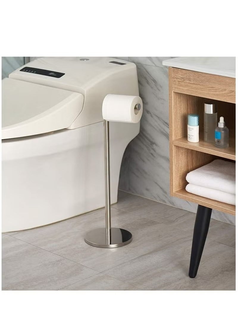 Beauenty Large Capacity Freestanding Stainless Folding Steel Toilet Paper Roll Holder Stand - Image 4