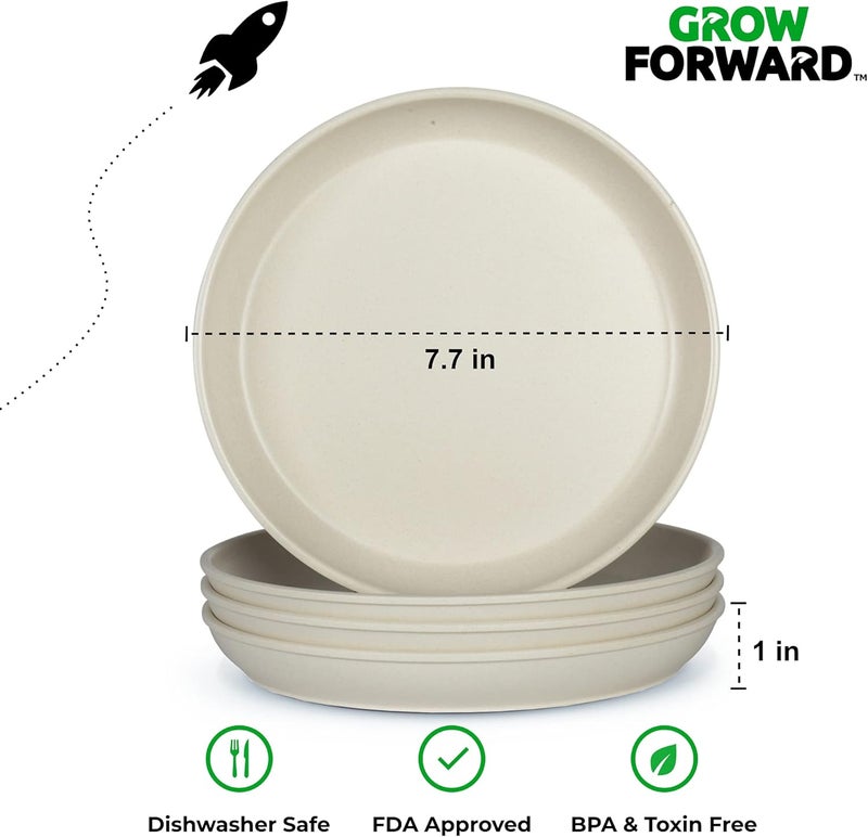 Grow Forward Bamboo Kids Plates and Bowls Sets  8Piece Dishwasher Safe Non Toxic Plates for Kids  Reusable Eco Friendly BPA Free Dishes Dinnerware Sets for Children  Arctic - Image 4