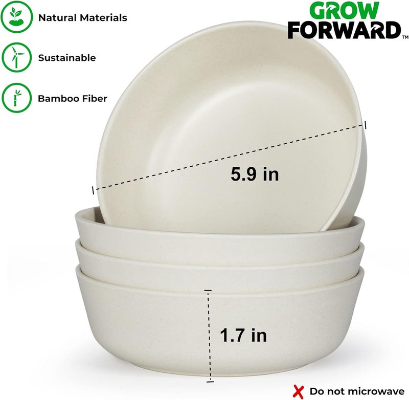 Grow Forward Bamboo Kids Plates and Bowls Sets  8Piece Dishwasher Safe Non Toxic Plates for Kids  Reusable Eco Friendly BPA Free Dishes Dinnerware Sets for Children  Arctic - Image 5