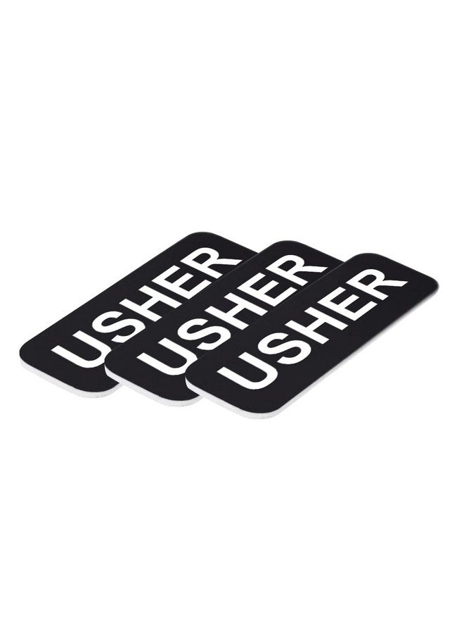 All Quality Usher Name Tag Pack Of 3 (Black) - Image 1