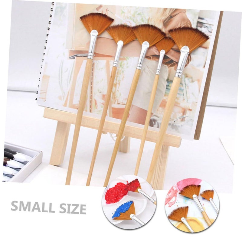 10Pcs Bristle Flat Watercolor Paint Brush Set For Artists Students Teens Multi Surface - Image 5