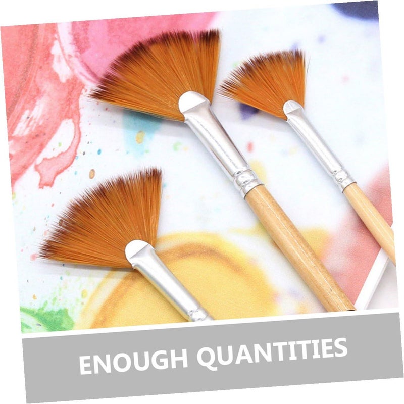 10Pcs Bristle Flat Watercolor Paint Brush Set For Artists Students Teens Multi Surface - Image 4