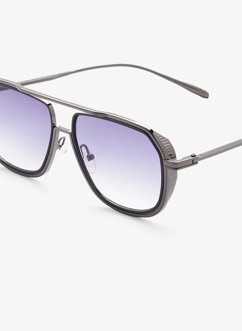 Seventy Five Polarized Lens Square Aviatoe Sunglasses