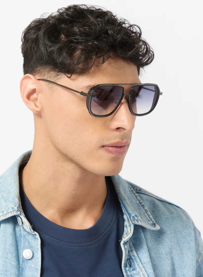 Seventy Five Polarized Lens Square Aviatoe Sunglasses