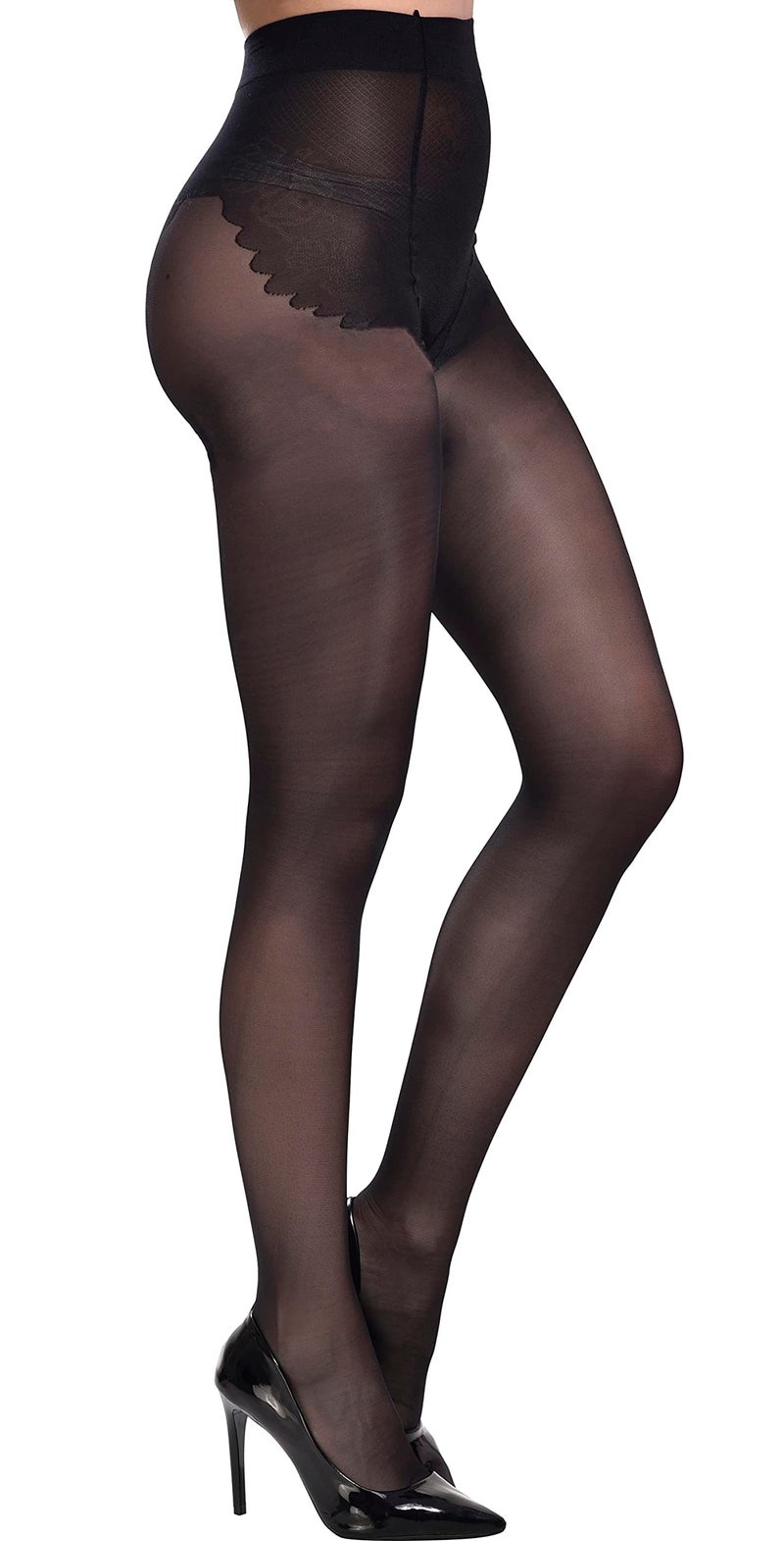 Xs and Os Women Pantyhose High Waist Stockings Tights (Free Size, Black) - Image 5