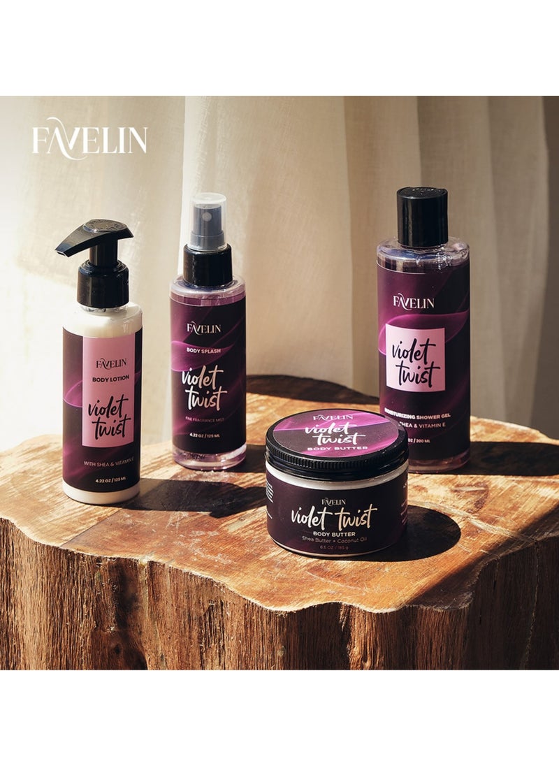 favelin - Violet Twist Body Butter 185 grams - natural ingredients - With vitamin E,  | Deep Nourishment | Shea & Cocoa Butter | All Skin Types - Image 1