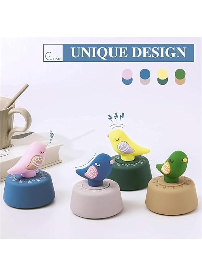 HOOKOR Cute Bird Timer for Kids, Mechanical Kitchen Timer, Wind Up 60 Minutes Manual Countdown Timer for Classroom, Home, Study and Cooking (Blue Bird) - Image 3
