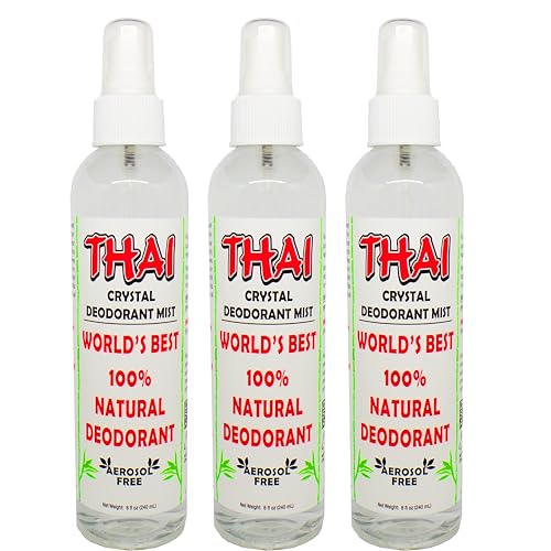 Thai Deodorant Stone رذاذ مزيل العرق الطبيعي من حجر التايلاند 8 أونصات حزمة من 3 - Image 1
