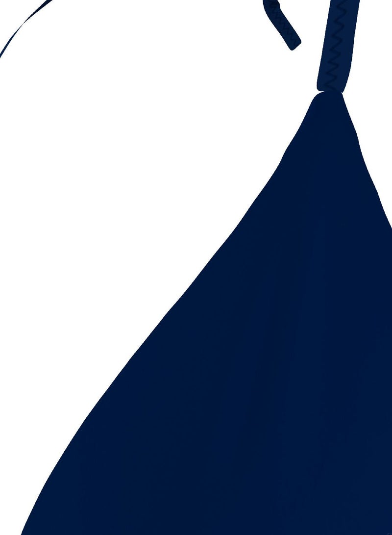 تومي هيلفيغر قطعة بيكيني علوية اسفنجية بتصميم مثلث وعنق هالتر مزينة بشعار تومي هيلفيغر الأصلي - نايلون، أزرق - Image 5