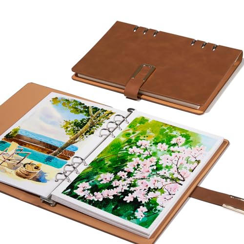Lightwish Watercolor Sketchbook,100% Cotton Acid Free Watercolor Journal,300gsm/140lb Cold Press Watercolor Paper for Artists,Adults,Students,20 Sheets,9.25 * 6.3 Inches - Image 1