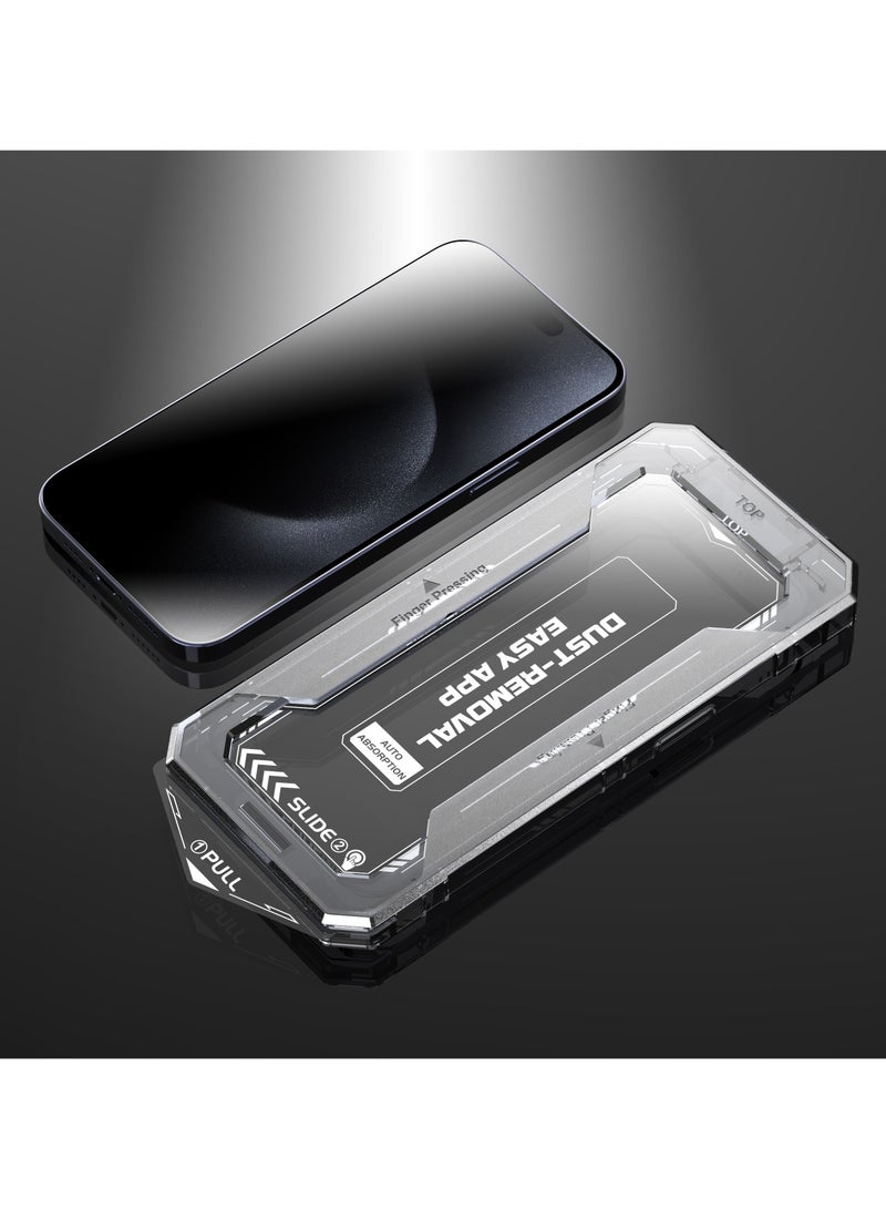 AJYAL Privacy (2-Pack) iPhone 15 PRO Tempered Glass with Auto Alignment Screen Protector - Sensor Protector for iPhone 15 PRO - Image 4