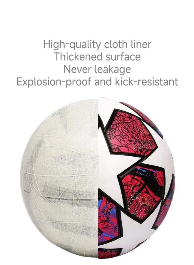 League Soccer Ball, Birthday Present Size 5 Football,Seamless Stitching Durable for School Graduation Youth Anniversary High School College Signature Gift (Red) - Image 3