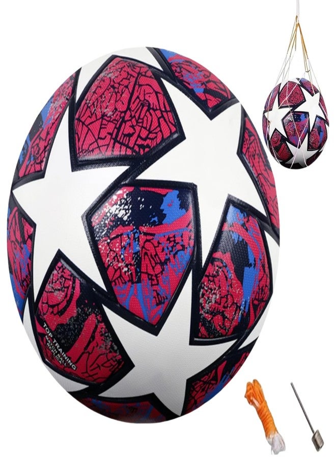 League Soccer Ball, Birthday Present Size 5 Football,Seamless Stitching Durable for School Graduation Youth Anniversary High School College Signature Gift (Red) - Image 1