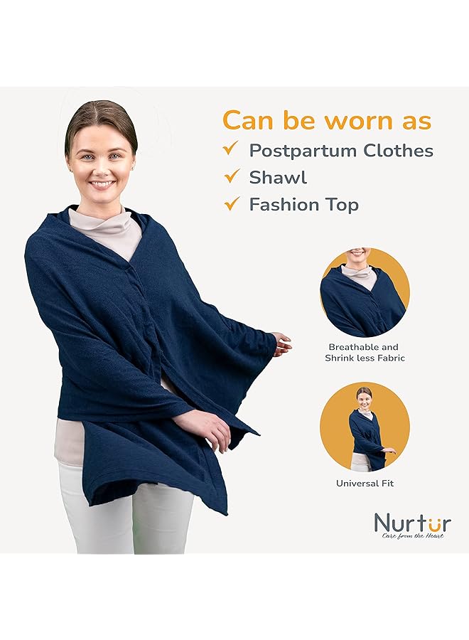 Nurtur 100% Cotton Knitted Maternity Poncho Trha24262 - Image 3