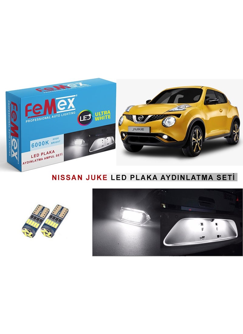 Femex Nissan Juke LED License Plate Light Bulb Set Bright White  - Image 1
