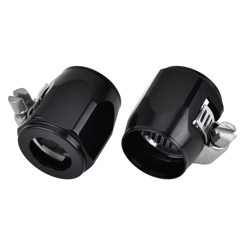 EVIL ENERGY 10AN Hose Finisher Clamp Aluminium Black for Stainless Braided Hoses,Rubber Hoses end Finisher - Image 1