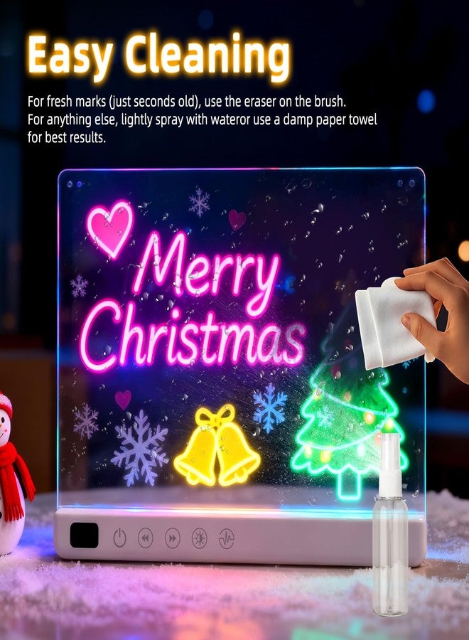 EKSPRINT 16" Rechargeable Led Drawing Board for Kids with 13 Light Effect, Glow Doodle Acrylic Dry Erase Board-Built-in Stand, Light Up Drawing Board for Kids, Gifts for Girls/Teen, 7 Markers - Image 4