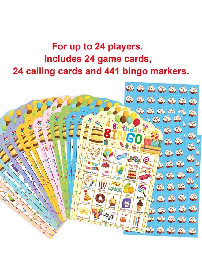 Fancy Land Birthday Bingo Game 24 Players For Kids Diecut Bingo Cards Party Game School Classroom Activities Supplies  - Image 3