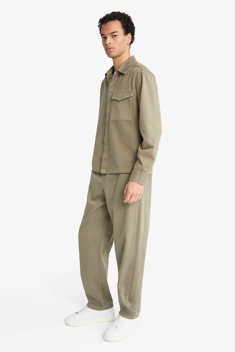 Defacto  Baggy Fit Wide Leg Gabardine Trousers for Men | Best Price UAE