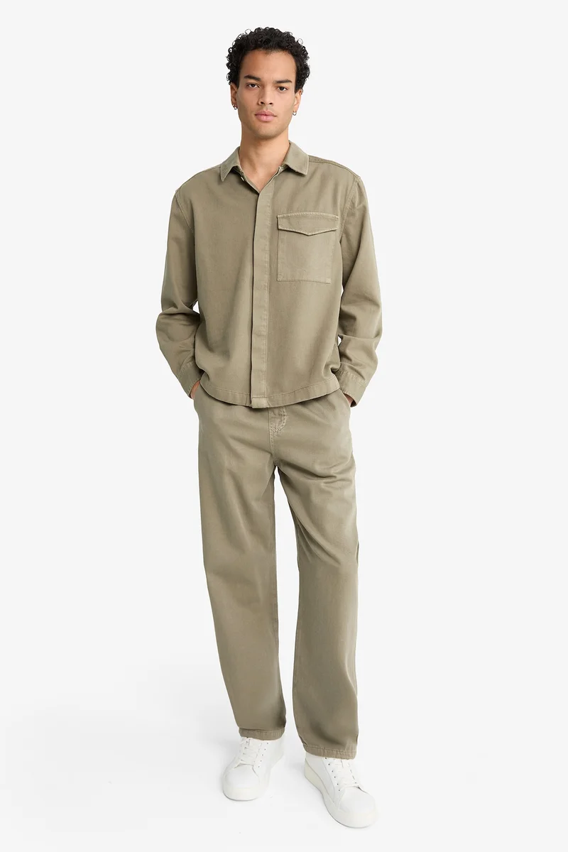 Defacto  Baggy Fit Wide Leg Gabardine Trousers for Men | Best Price UAE
