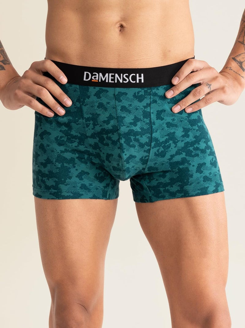 DAMENSCH Men's Regular Fit Printed Cotton Trunks | Combed Cotton, Stretchy Fabric Underwear for Men, Trunks for Men, Boxer Briefs for Men,Mens Underwear-Forest Biome,Tulipwood,Colonial Blue-M - Image 4