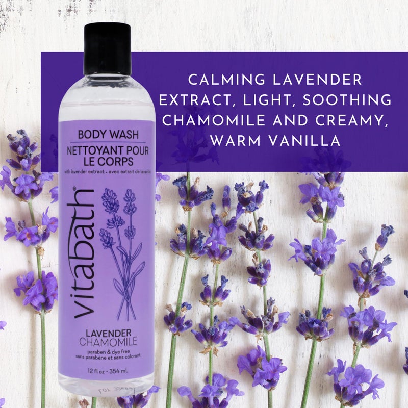 Vitabath Lavender & Chamomile Body Wash Moisturizing Bath & Shower Cleanser & Skincare Radiant Detox & Restore Nourishing Body Polish - Cruelty-Free, Paraben-Free - 12 oz - Image 4