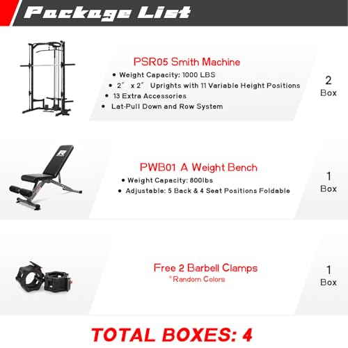 RitFit رف القوة من ريت فيت مع نظام سحب لأسفل، لاندماين، قضيب باربل، دعامات تخزين الألواح والمزيد من ملحقات التدريب، 1000 رطل رف القرفصاء متعدد الوظائف لصالة الألعاب الرياضية المنزلية - Image 2