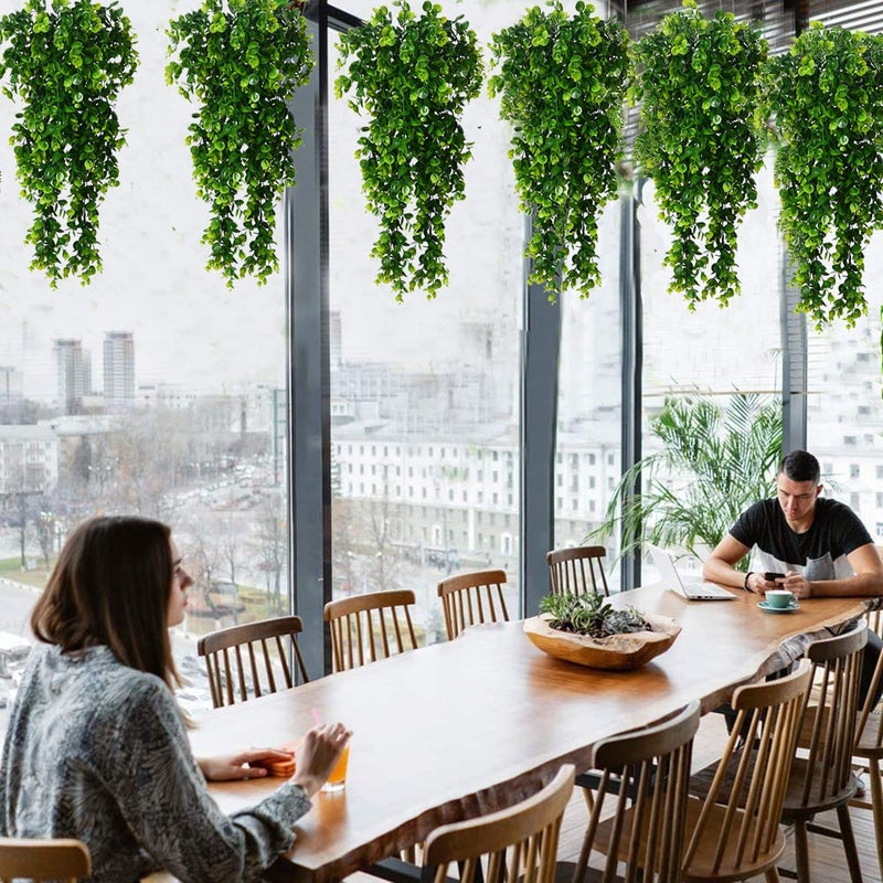 Toprooms Hanging Fake Plants,4 Pcs Faux Eucalyptus Leaf Greenery Vine Plant Faux Plants Fake Ivy Room Decor Home Garden Wedding Party Indoor Outdoor Decorations (Fake Vines) - Image 5
