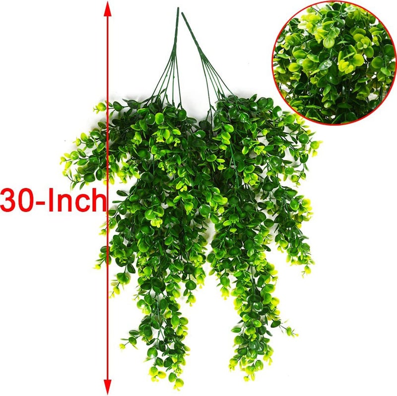 Toprooms Hanging Fake Plants,4 Pcs Faux Eucalyptus Leaf Greenery Vine Plant Faux Plants Fake Ivy Room Decor Home Garden Wedding Party Indoor Outdoor Decorations (Fake Vines) - Image 2