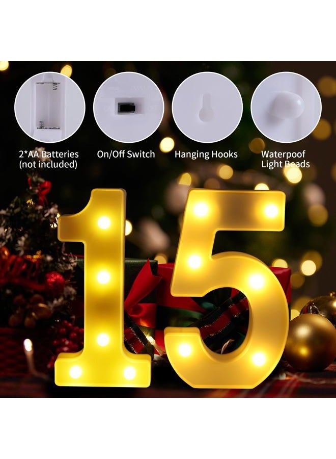 Funsky 15th Birthday Decorations For Girls and Boys,15 Light Up Numbers Quinceanera Decorations,Numero 15 Decoracion Para Quinceanera,Centros De Mesa De 15 Anos,Arreglos De Mesa Para 15 Anos - Image 3