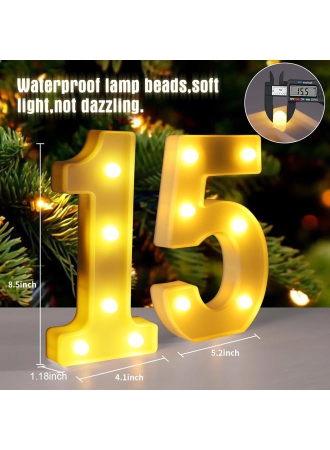Funsky 15th Birthday Decorations For Girls and Boys,15 Light Up Numbers Quinceanera Decorations,Numero 15 Decoracion Para Quinceanera,Centros De Mesa De 15 Anos,Arreglos De Mesa Para 15 Anos - Image 2
