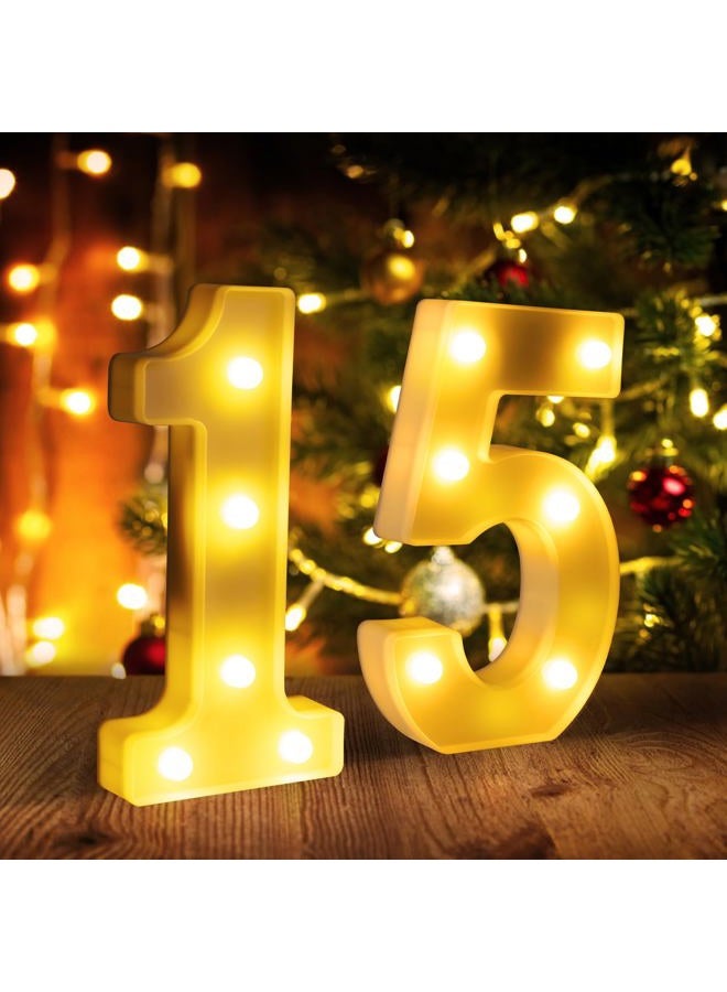 Funsky 15th Birthday Decorations For Girls and Boys,15 Light Up Numbers Quinceanera Decorations,Numero 15 Decoracion Para Quinceanera,Centros De Mesa De 15 Anos,Arreglos De Mesa Para 15 Anos - Image 1