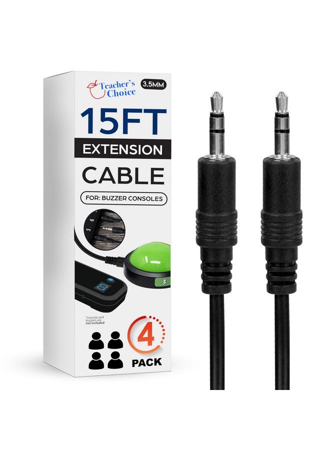 Teacher's Choice Light Up Game Buzzer System, 15 Ft Extension Cables for Game Buzzer System 4-Pack - Image 1