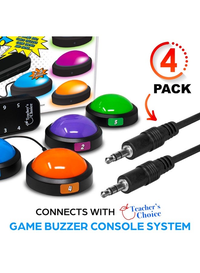 Teacher's Choice Light Up Game Buzzer System, 15 Ft Extension Cables for Game Buzzer System 4-Pack - Image 5