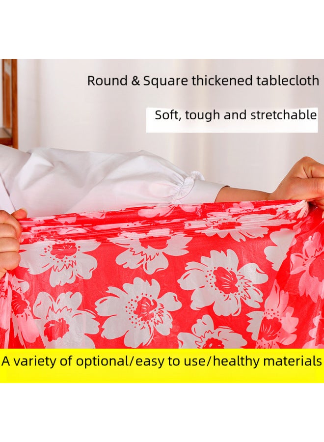 Disposable Tablecloth Thickened Rectangular Tablecloth Plastic Kindergarten Printing Light Luxury High-grade Household Tablecloth-Color:Green Apple ]-Specifications:220 X220cm (environmentally Friendly And Degradable)  - Image 4